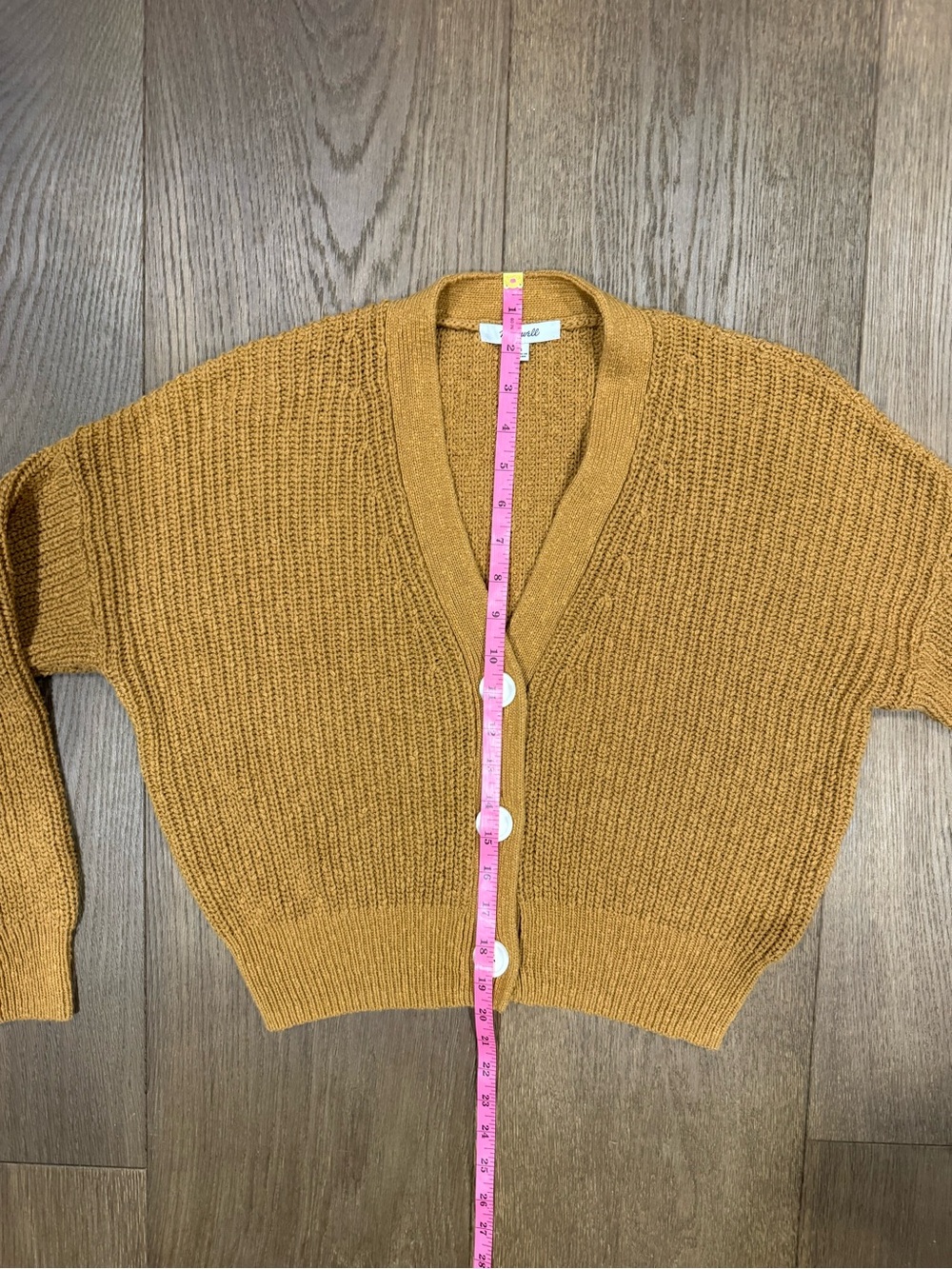 Madewell Greywood Crop Cardigan Sweater in Toffee/Mustard - Picture 7 of 7